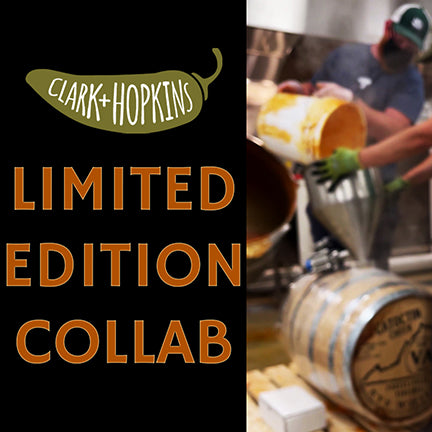 limited edition collab backdrop pouring into barrels