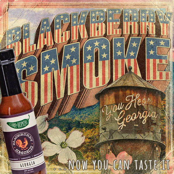 album art water tower blackberry smoke georgia hot sauce bottle you hear georgia title now you can taste it tagline